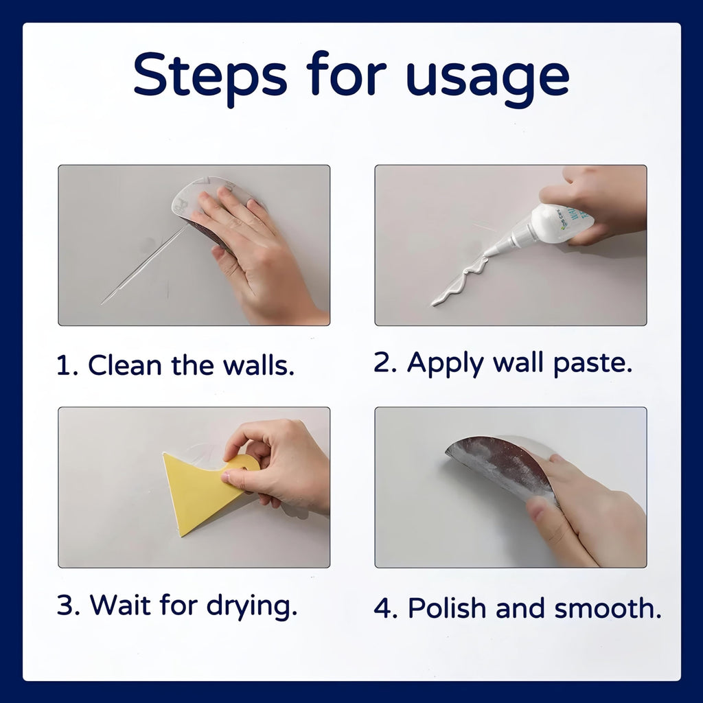 Wall Repair Paste 200gm – White Waterproof Crack Filler With Scraper, Wall Putty &amp; Hole Mending Agent for Damaged Walls and Joints image 2