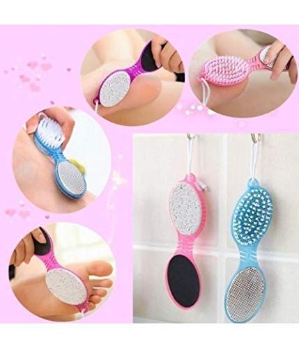 4 In 1 Foot Scrubber | Multi Use Pedicure Paddle Brush – 4 Step Pedicure Cleanse, Scrub, File And Buff (random Color) image 1