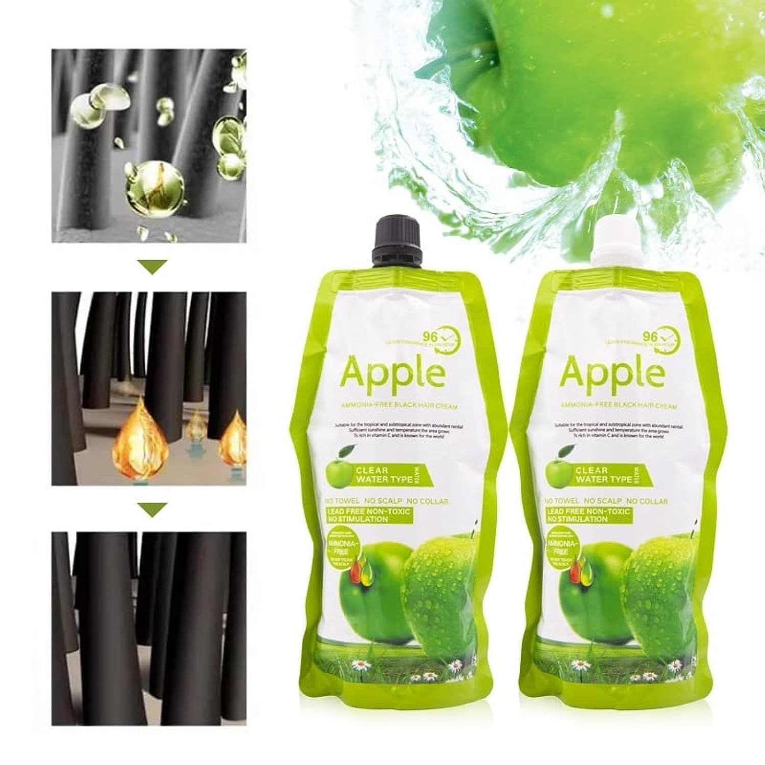 Apple Hair Color 500 ml Ammonia-Free Dark Brown Hair Color Cream – Natural-Looking Coverage with Nourishing Formula image 2