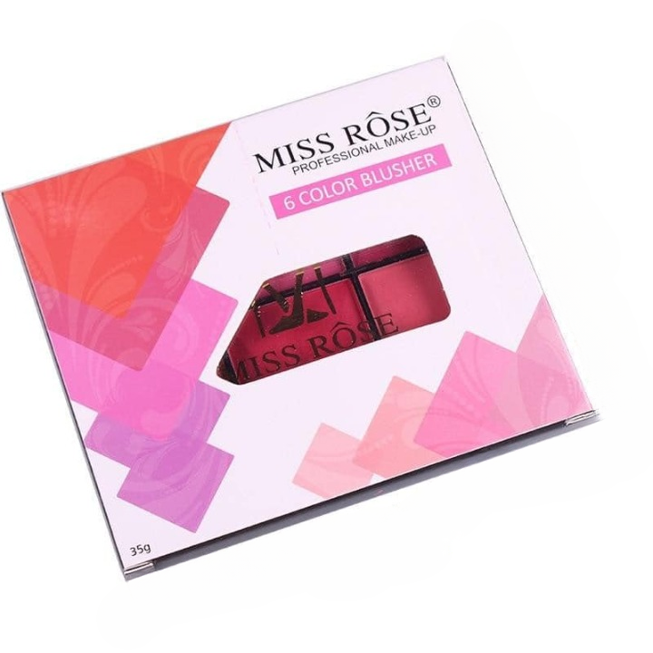 Miss Rose 6-Color Makeup Blush Powder Palette – Long-Lasting, Smooth & Blendable Shades for Natural Glow and Professional Finish image 3