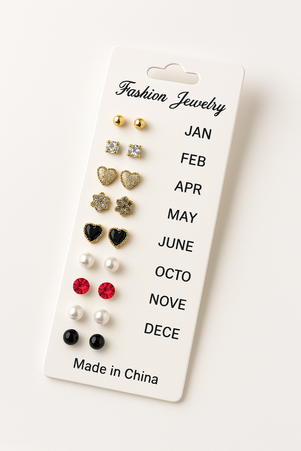 12 Pair Mixed Style Stud Earrings Set for Women – Golden Copper with Micro-Paved Cubic Zirconia – Trendy Fashion Jewelry image 1