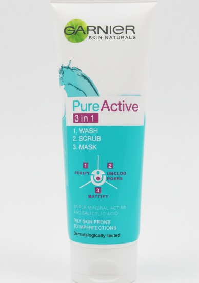 Garnier 3 in 1 Pure Active Face Wash – 100ml Liquid Cleanser for All Skin Types, Deep Cleansing and Refreshing Skincare image 1