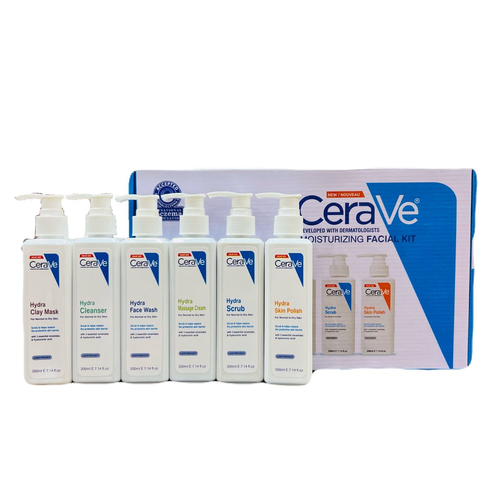 CeraVe Moisturizing Facial Kit – 6-Step Hydra Skincare Set for Face &amp; Body | Includes Cleanser, Moisturizer, Exfoliator &amp; More | Dermatologist-Developed image 2