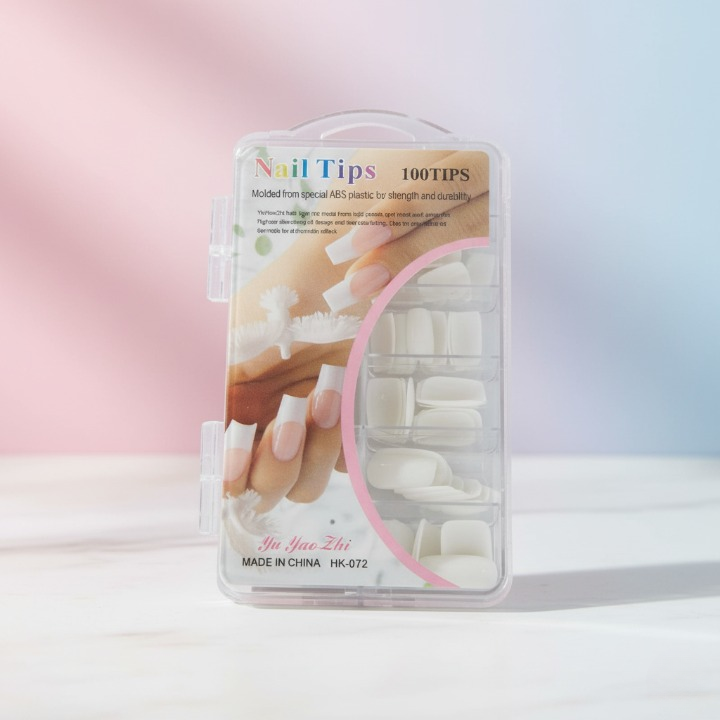 100 Pcs Fake Nails Set – White ABS Plastic Nail Tips, Durable &amp; Easy-to-Apply, Smooth Finish for DIY Nail Art &amp; Professional Salon Manicure image 3