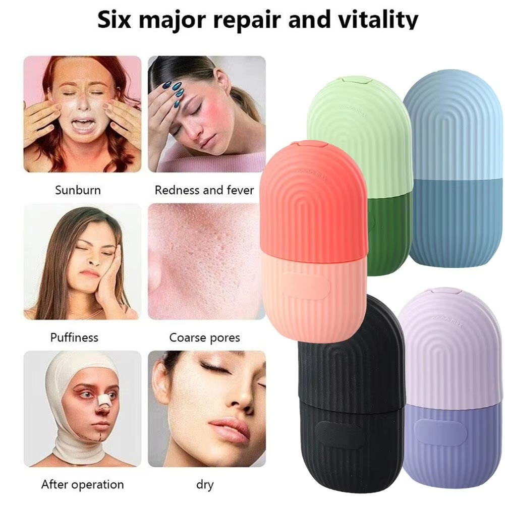 Ice Roller Facial Massage | Silicone Cleansing Ice Lattice | Ice Cube Roller With Scrub – Random Color image 4