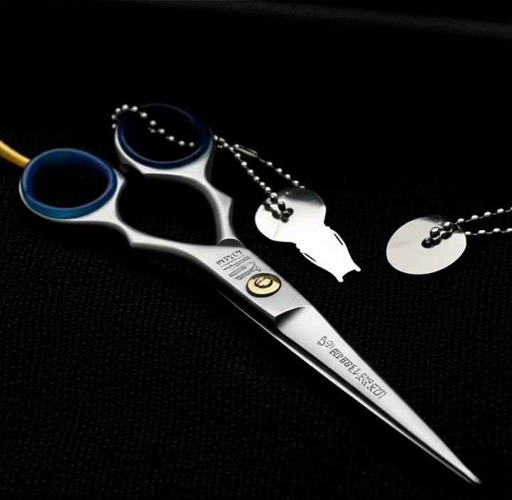5.5” Professional Hair Cutting Scissors – Premium Stainless Steel Salon Shears with Finger Rest &amp; Adjustment Key image 1
