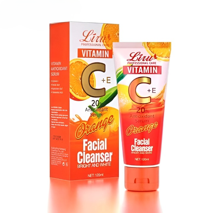 Liru Orange Facial Cleanser 120ml | Professional Care with Vitamin C+E &amp; Orange Extract for Brightening, Deep Cleansing &amp; Daily Skincare image 3