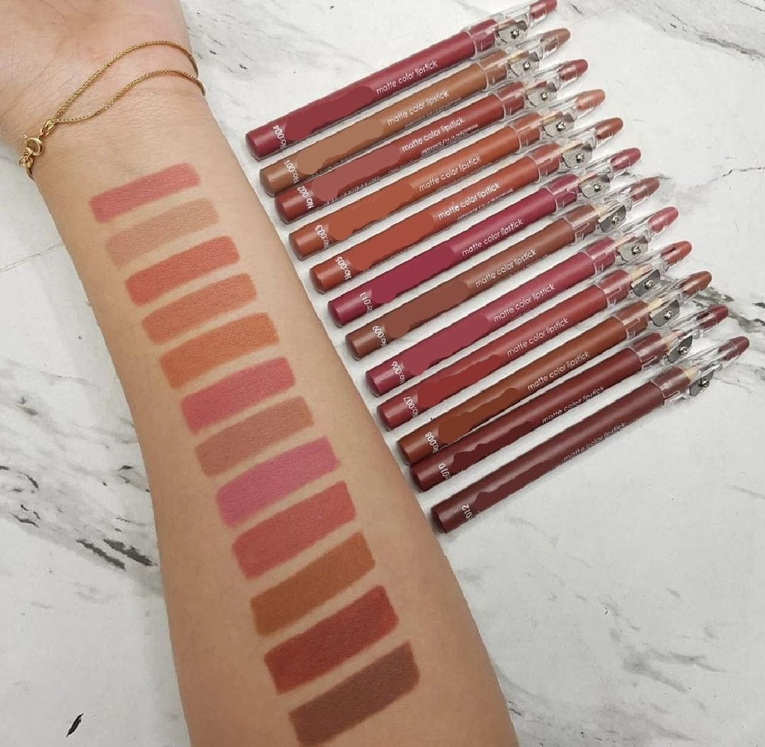 Flormar Waterproof Lip Pencil Set of 12 – Long Lasting, High Quality Lip Liners in Assorted Shades Brown, Pink, Light Brown, Bronze Skin, Arabian Bronze, Metallic Bronze, Peanut Brown, Chocolate Brown, Coffee, Light, Medium, Orange image 4