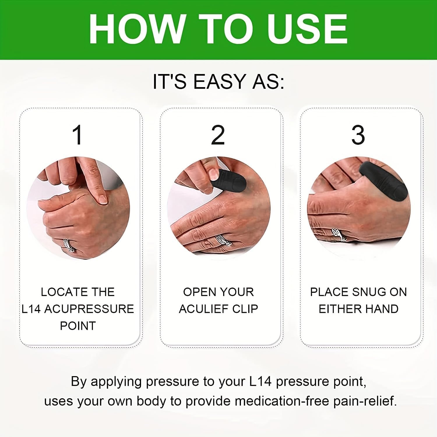 Sugar Control LI4 Acupressure Point Clip Wearable – Supporting Acupressure Relaxation, Stress Alleviation, Tension Relief and Headache Relief Hand Clip Migraine Pressure Point Clip - Original image 4