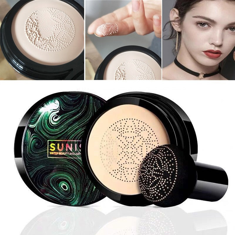 SUNISA Waterproof Mushroom Head Air Cushion Foundation – BB & CC Cream With Moisturizing Liquid Base And Sponge Applicator image 0