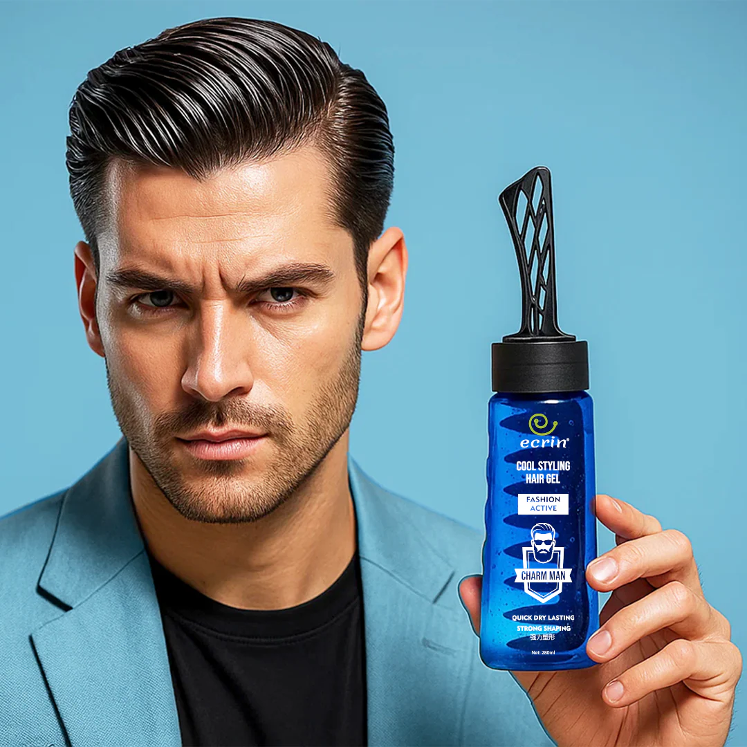 ECRIN Cool Styling Hair Gel with Active Collagen | Strong Hold, No Flakes, Nourishing Formula for All Hair Types, Daily Use Gel with Refreshing Cool Effect (280ml) image 4