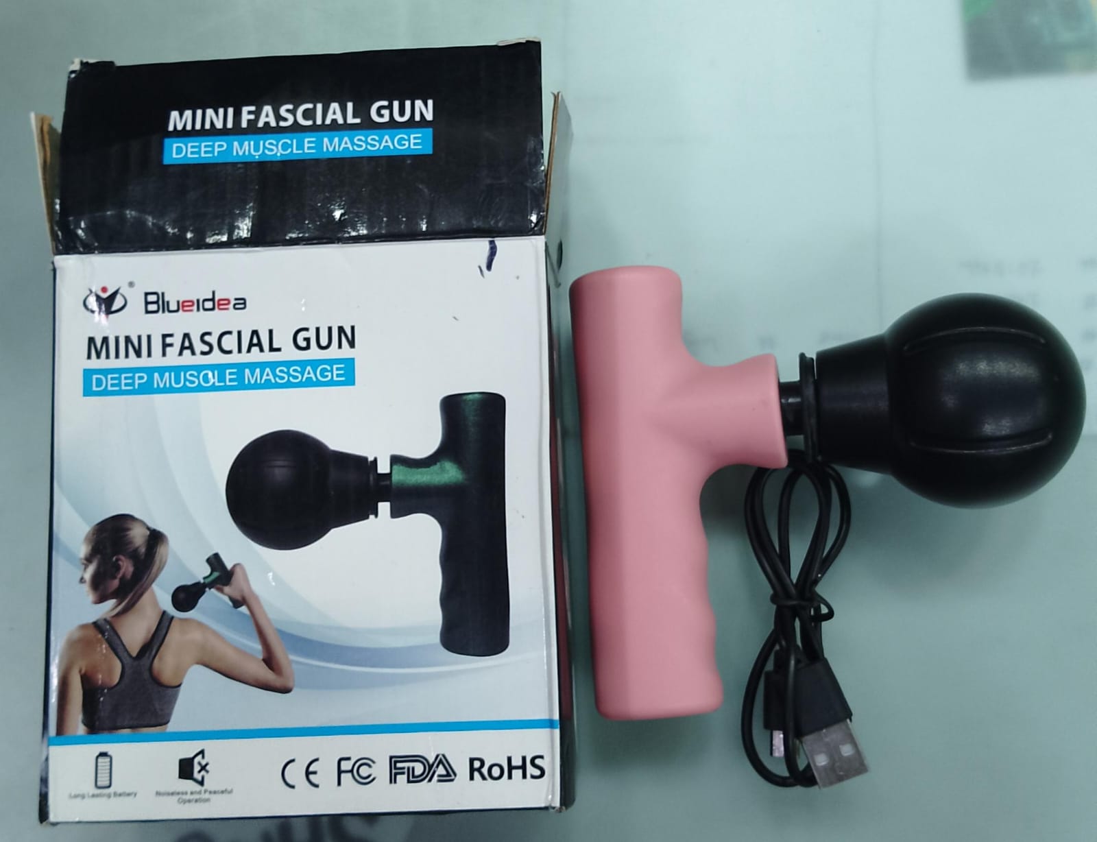 Black Mini Fascial Gun – Portable Deep Muscle & Face Massager for Gym and Home Use image 3