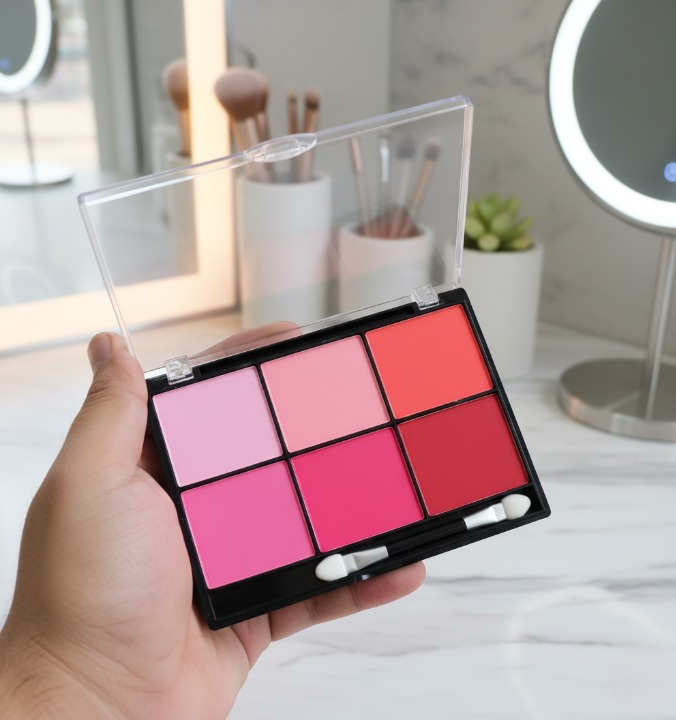 Miss Rose 6-Color Makeup Blush Powder Palette – Long-Lasting, Smooth & Blendable Shades for Natural Glow and Professional Finish image 2