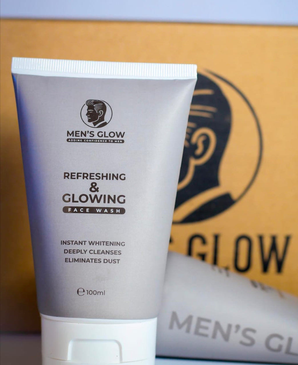 Men's Glow Facewash Bundle – Facewash + Whitening Cream Combo Set image 2