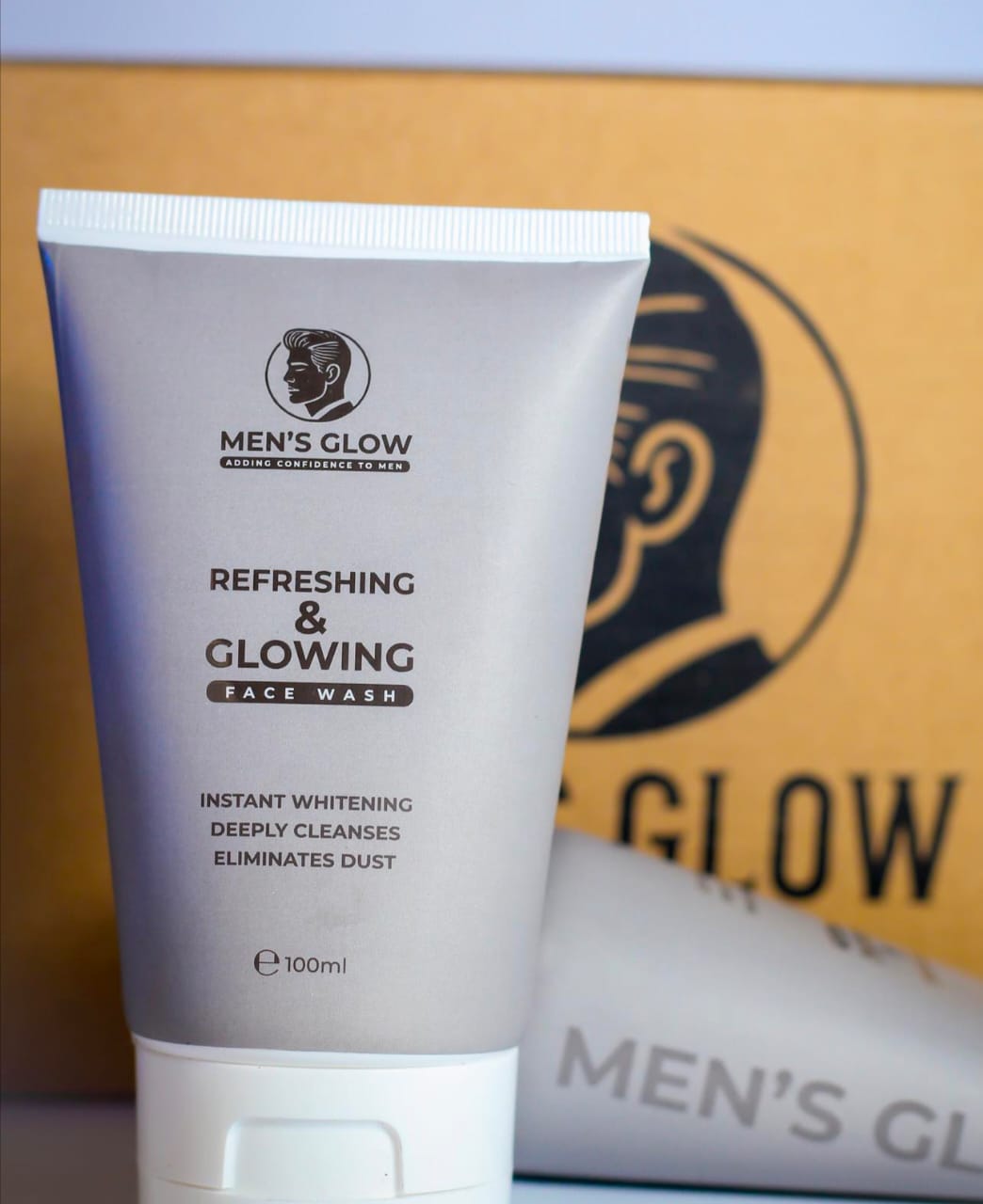 Men's Glow Facewash Bundle – Facewash + Whitening Cream Combo Set image 2