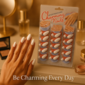 Pack of 24 Charming Artificial Nails with Glue – 240 Nails &amp; 24 Glues Total, Beautiful Nail Extensions for Girls &amp; Women (Random color) image 0