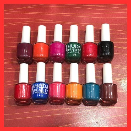 06 Pcs Huda Beauty Nail Paint With Free Nail Polish Remover, Pack of 2 | Best Quality Nail Polish with Nail Polish Remover - Multicolor image 0