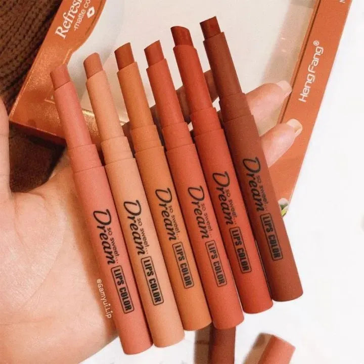Hang Feng Dream Lipstick Pack – Premium Lip Colors in Papaya, Orange, Pink, Rust, Pumpkin &amp; Tangerine Shades for Long-Lasting Smooth Finish image 2