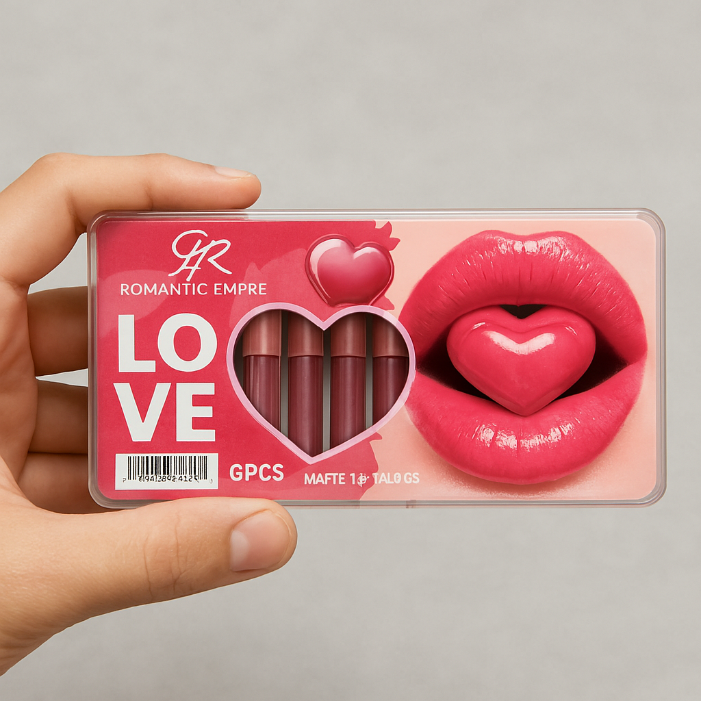 GR Romantic Love Matte Lip Gloss Set – 6 Pcs Rich Red &amp; Maroon Shades, Smooth Velvety Finish, Long-Lasting Color, Comfortable &amp; Elegant Everyday Wear image 2