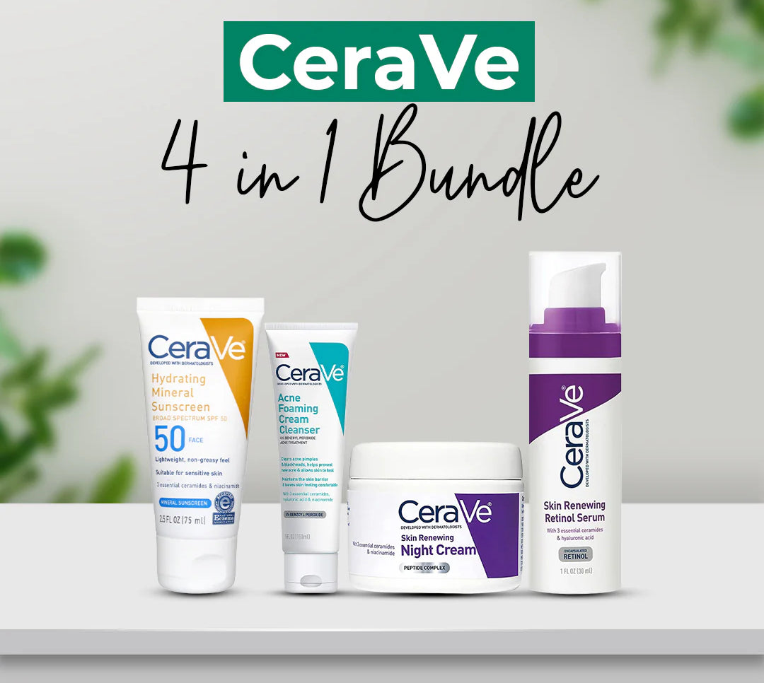 CeraVe 4 in 1 Skincare Kit Night Cream, Sunblock, Cleanser &amp; Serum for Radiant Skin image 4