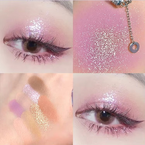 08 Colors Biya Star Flash Eight-Color Eye Shadow Palette Matte Pearl Light Fine Color Milk Tea Earth Niche Glitter Eye Shadow - 8 colors Korean Trending Eye Shadow Palette  image 1