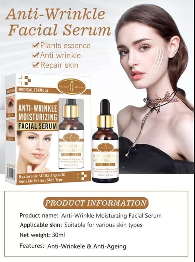 AICHUN BEAUTY Anti-Wrinkle Moisturizing Facial Serum Hyaluronic Acid Argan Oil | Suitable For Any Skin Type | 30ml | 1 fl.oz image 0