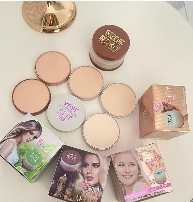 Pack Of 01 - 5 in 1 | Multi-Shade Face Powder Palette with Mirror | Compact Makeup Kit for All Skin Tones | Natural Finish &amp; Easy Blending image 2