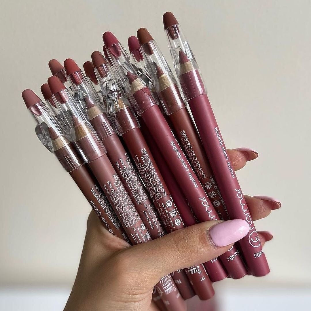 Flormar Waterproof Lip Pencil Set of 12 – Long Lasting, High Quality Lip Liners in Assorted Shades Brown, Pink, Light Brown, Bronze Skin, Arabian Bronze, Metallic Bronze, Peanut Brown, Chocolate Brown, Coffee, Light, Medium, Orange image 1