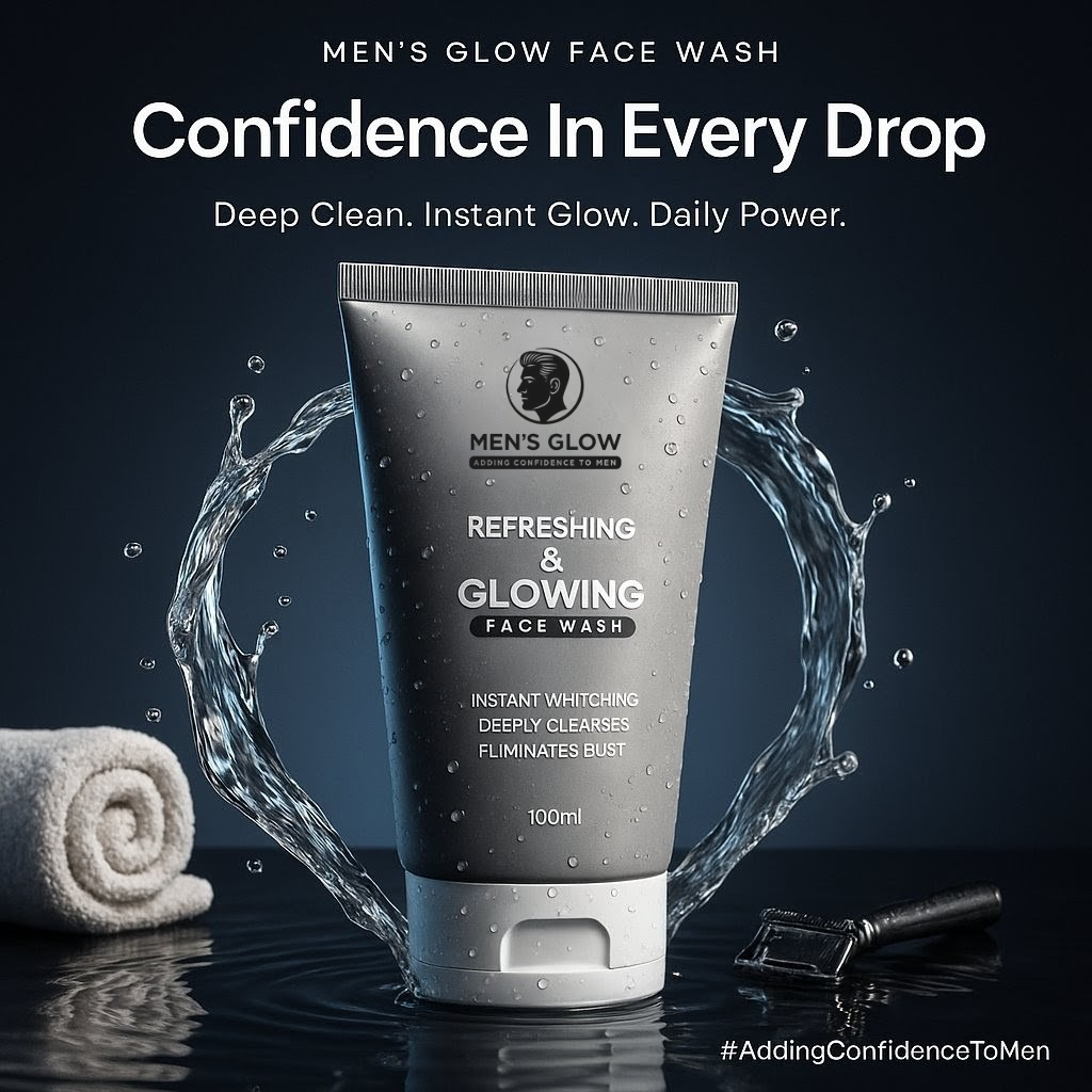 Men's Glow Facewash Bundle – Facewash + Whitening Cream Combo Set image 0