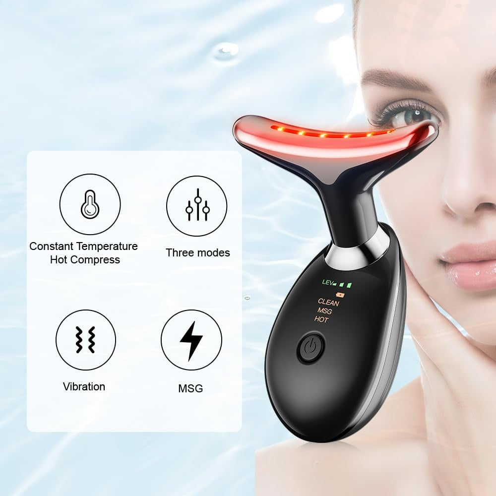 Massager for Face Lifting Facial Massagers EMS Neck Eye Massage Instrument Vibrator Microcurrents Red Light Therapy Anti Wrinkle - Random Color image 3
