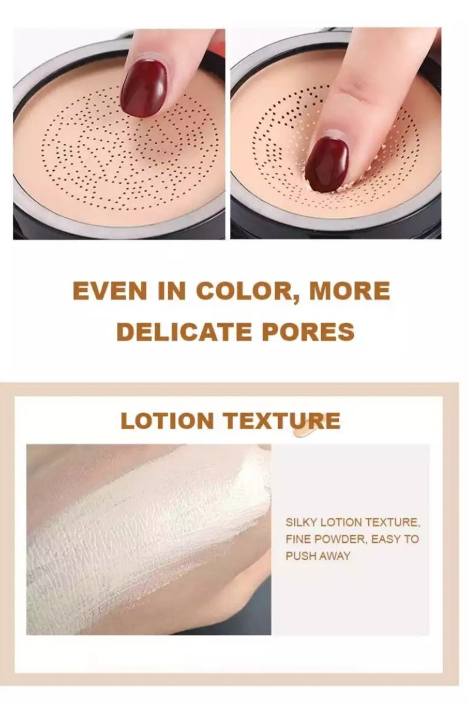 SUNISA Waterproof Mushroom Head Air Cushion Foundation – BB &amp; CC Cream with Moisturizing Liquid Base and Sponge Applicator image 3