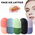 Ice Roller Facial Massager | Silicone Cleansing Ice Lattice | Ice Cube Roller with Scrub (Random Color) image 0