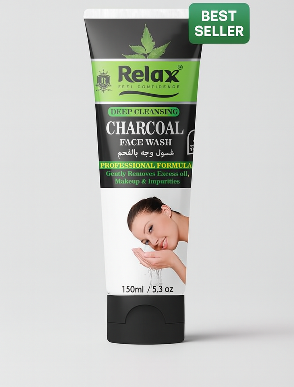 Relax Charcoal Face Wash – Deep Cleansing Oil Control & Impurity Remover (150ml, Original) image 3