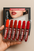 Romantic Empire Matte Lipgloss Set of 6 – High Pigment, Long-Lasting Liquid Lip Gloss | Shades of Red Collection image 0