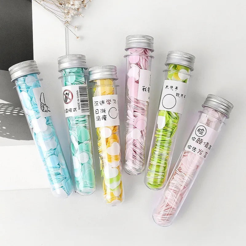 Outdoor Portable Hand Washing Disposable Soap Paper Flakes – 100 PCs in Flower Tube Bottle (Random color) image 3