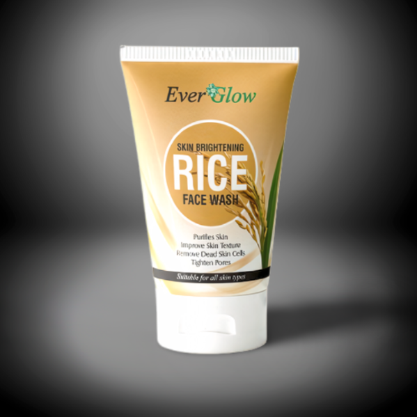 EverGlow Skin Brightening Rice Face Wash 120 ML - Purifies, Improves Texture, Exfoliates, Tightens Pores - For All Skin Types | Face Wash | Rise Face Wash  image 1