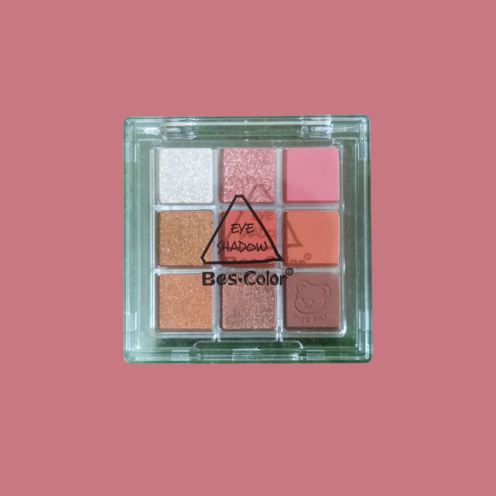 9 Colors Eyeshadow Palette – Multicolor Matte &amp; Glitter | Cream-Based image 1