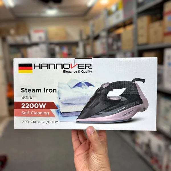Hannover Steam Iron – 2200W German Lot | Ceramic Soleplate, Vertical &amp; Burst Steam, Self-Cleaning, Adjustable Temperature Control image 0