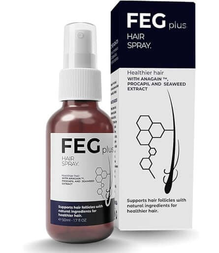 FEG PLUS Hair &amp; Beard Growth Serum Spray 50ml | 22% Seaweed Extract, Rosemary, Redensyl, Anagain &amp; 5% Minoxidil | Anti Hair Loss, Regrowth Treatment image 0