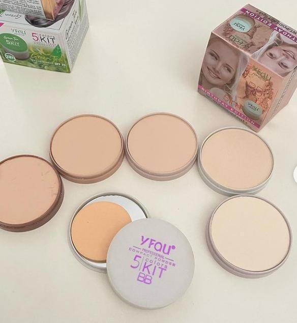 Pack Of 01 - 5 in 1 | Multi-Shade Face Powder Palette with Mirror | Compact Makeup Kit for All Skin Tones | Natural Finish &amp; Easy Blending image 4