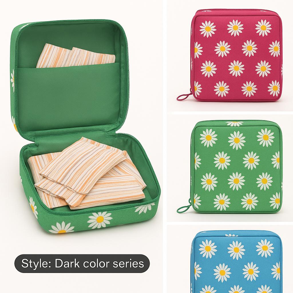Women Portable Pouch Napkin Cosmetic Bags Organizer / Sanitary Pads Storage Bag / Ladies Makeup Bag Girls Hygiene Pad Bag (random Design &amp; color) image 0
