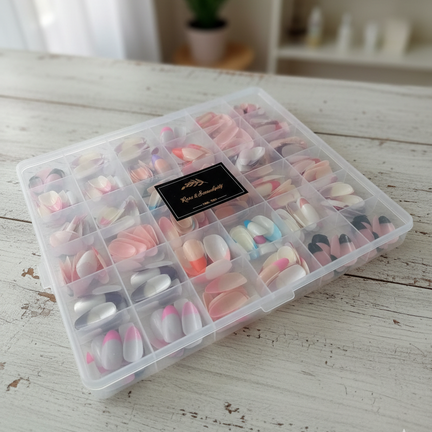 288 Pcs French Nails Set – Multicolor ABS Plastic Nail Tips, Smooth &amp; Even Coverage, Durable, Easy-to-Apply, Perfect for DIY &amp; Professional Manicures image 2
