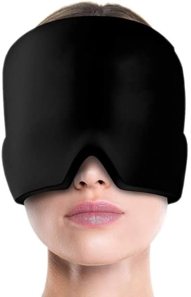 Migraine Relief Cap - Headache Relief Hat for Migraine Relief, Tension, One Size Fits All Headache Cap with Reusable Ice Gel Pack for Puffy Eyes, Stress Relief ( Random Color ) image 0