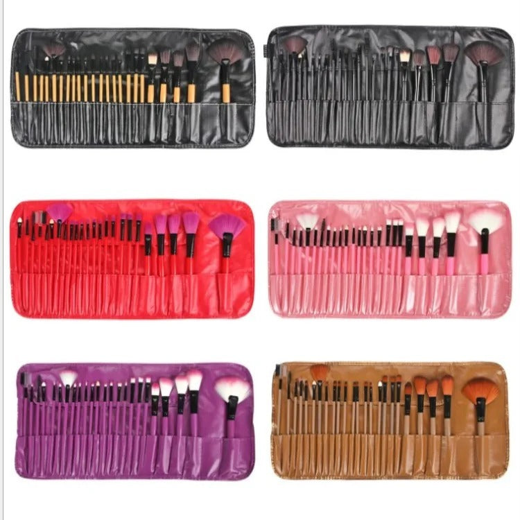 24PCs Makeup Brush Set Powder Foundation Large Eye Shadow Angled Brow Make-up Brushes Kit With a Bag Women Beauty Cosmetic Tool (Random Color) image 1