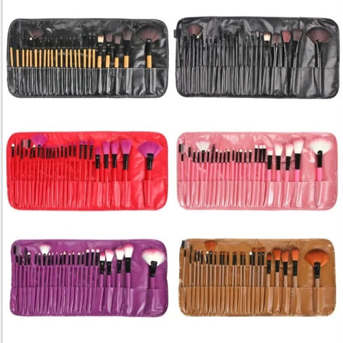 24PCs Makeup Brush Set Powder Foundation Large Eye Shadow Angled Brow Make-up Brushes Kit With a Bag Women Beauty Cosmetic Tool (Random Color) image 1