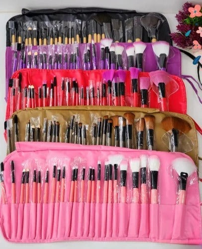 24PCs Makeup Brush Set Powder Foundation Large Eye Shadow Angled Brow Make-up Brushes Kit With a Bag Women Beauty Cosmetic Tool (Random Color) image 0