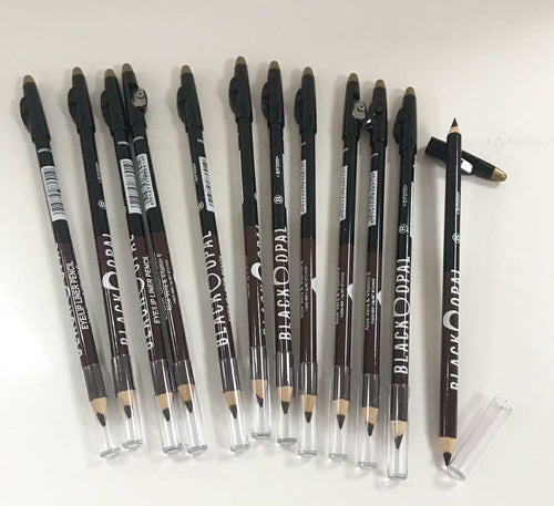 2 in 1  BLK/OPL Eye Pencil With Sharpener, Makeup 2 Colors Cosmetic Beauty Eyebrow Tool( Pack of 12 ) image 0