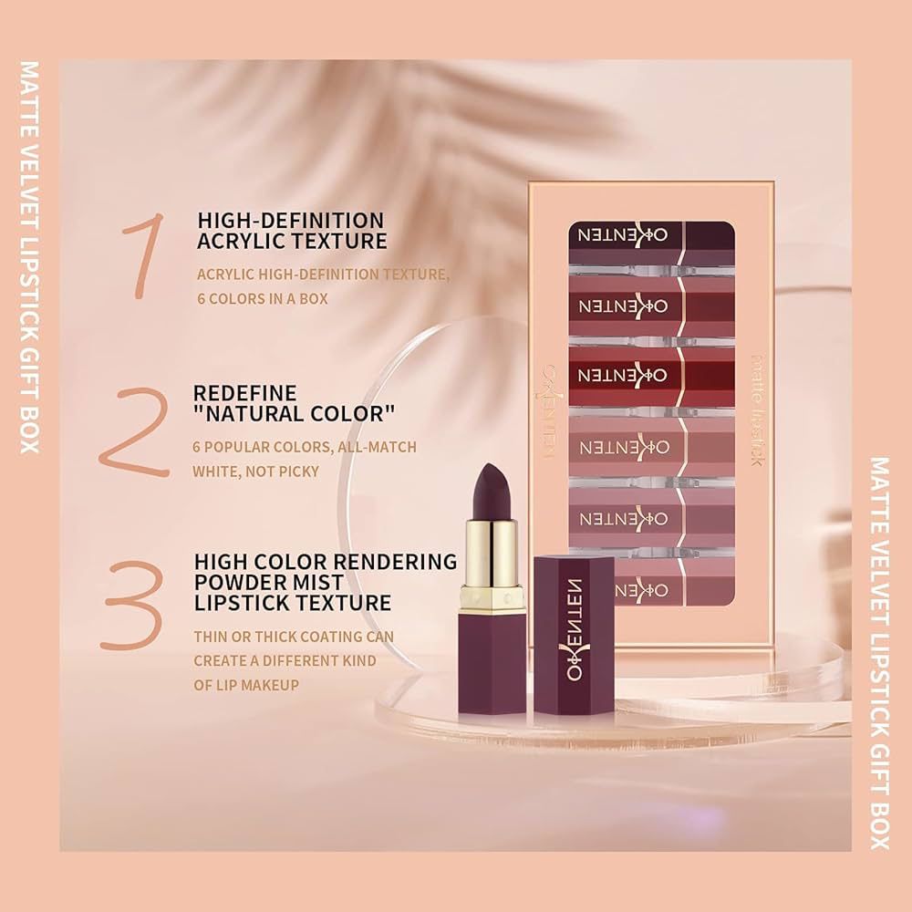 6 Pcs High Pigmented Lipstick Pack – Creamy Formula, Multicolor Shades, Long-Lasting, Smooth &amp; Vibrant Finish for Everyday Wear and Special Occasions image 0