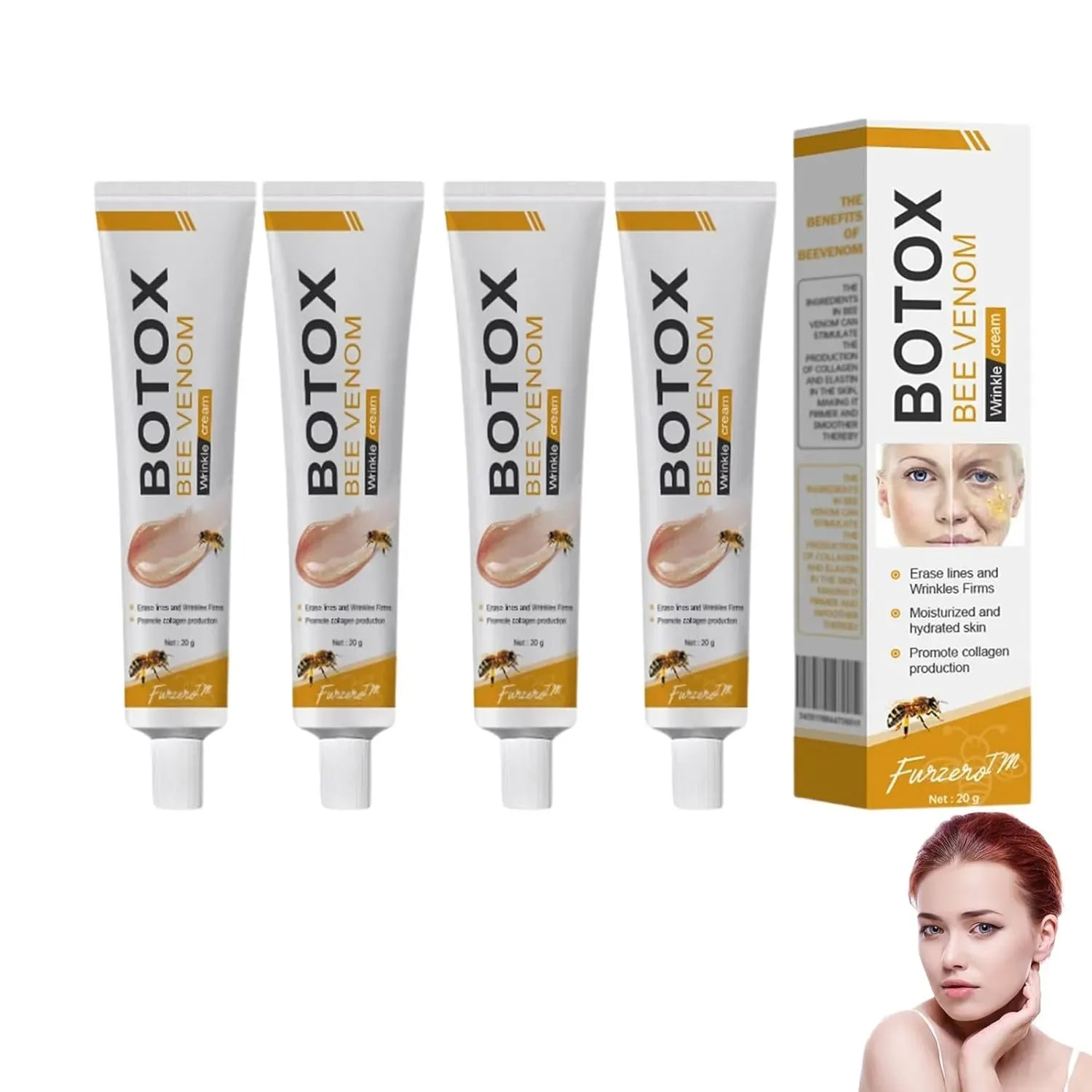 Botox Bee Venom Wrinkle Cream – Anti-Aging &amp; Moisturizing Formula | Smooth Fine Lines, Hydrate Skin, Boost Collagen (20g) image 2