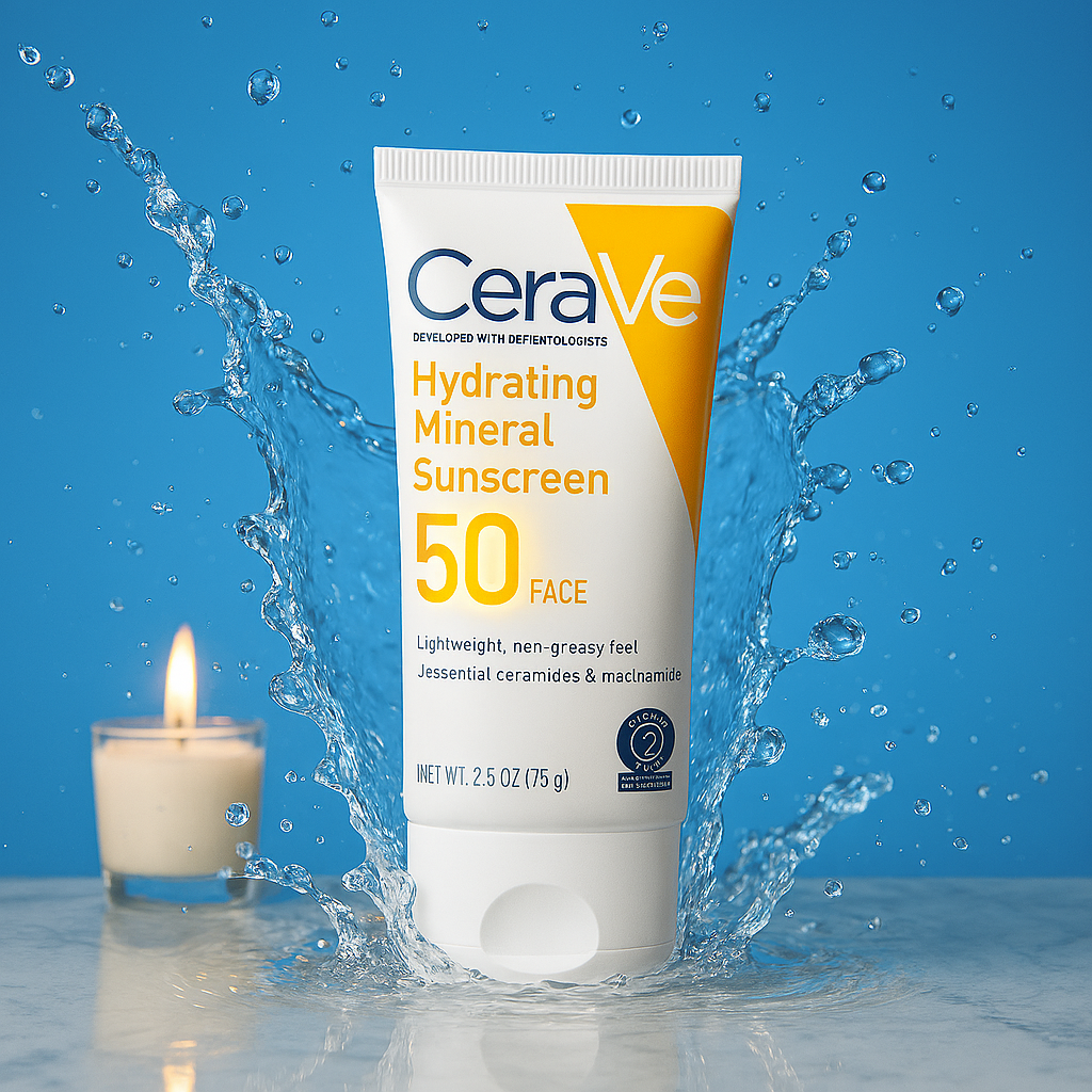 CeraVe Skincare Set – Night Cream, Retinol Serum, Acne Foaming Cream Cleanser, and Hydrating Mineral Sunscreen SPF 50 – Dermatologist Developed image 1